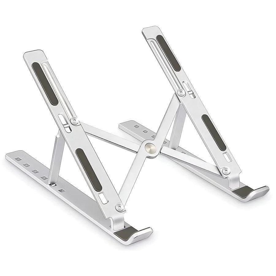 Stand Notebook, aluminiu, pliabil si ajustabil, 7 trepte de inaltime, husa de transport, gri