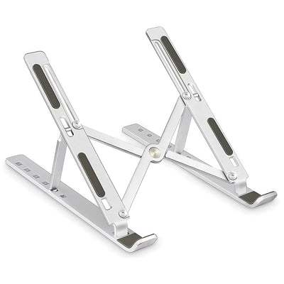 Stand Notebook, aluminiu, pliabil si ajustabil, 7 trepte de inaltime, husa de transport, gri